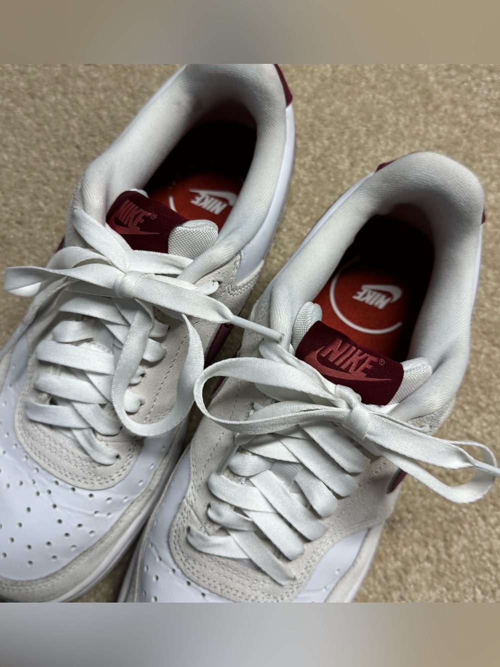 Nike Court Vision Low Shoes Women 7.5 White Valentines Day FQ7628-100 Sneakers - Picture 5 of 8
